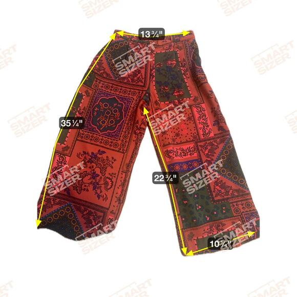 Eliane Rose Floral flowy colorful print wide leg capri Pants. S- Meduim - Picture 4 of 6